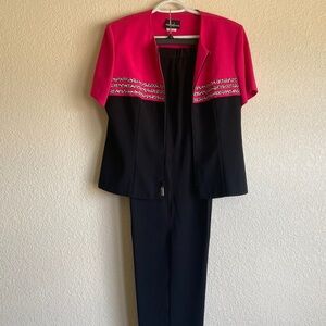 Positive attitude Pink and Black 2 peice suit.
